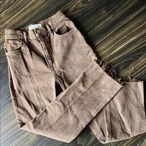 Abercrombie Brown Ultra High Rise 90s Straight Jeans
